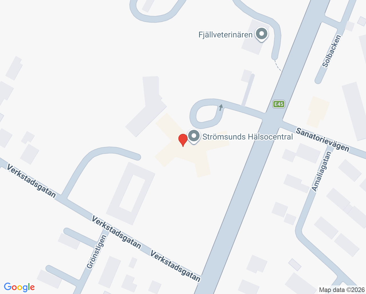 Karta till Närvårdsavdelningen Strömsund, Strömsund