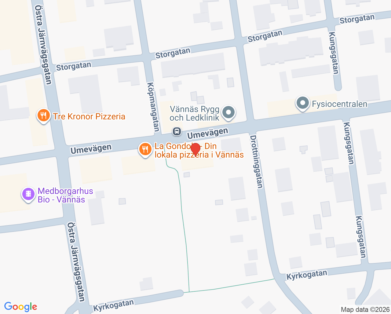 Karta till Barnhälsovård Vännäs hälsocentral