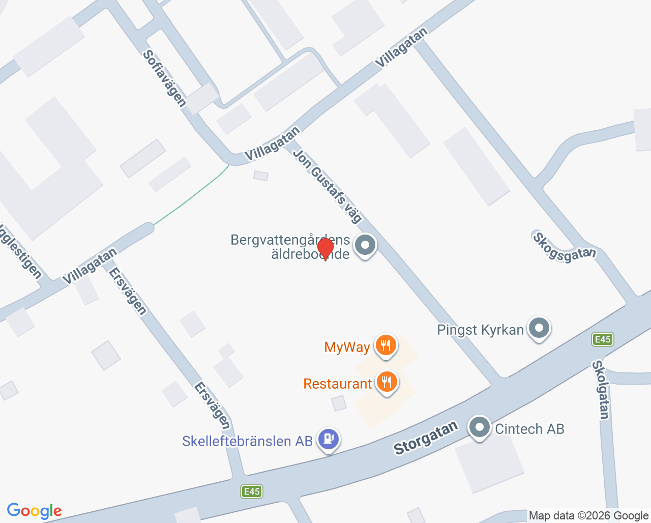 Karta till Dorotea sjukstuga hälsocentral