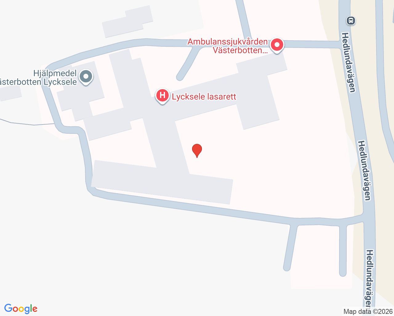 Karta till Kirurgi ortopedi mottagning Lycksele