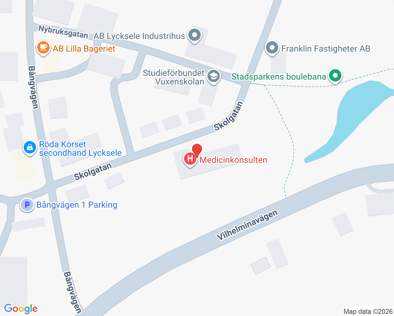 Karta till Lycksele Tandklinik Staffan Söderström, Lycksele