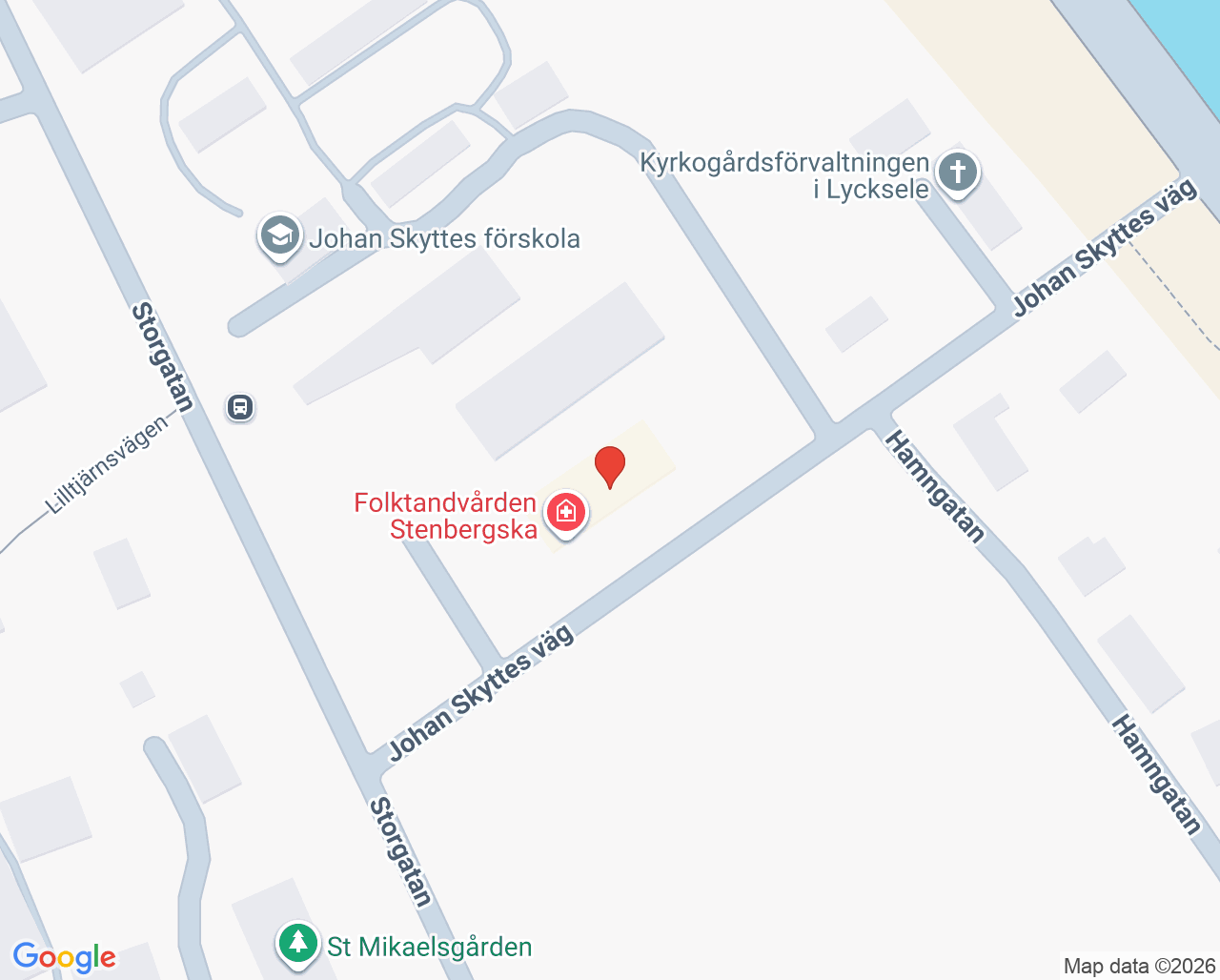 Karta till Familjecentral Stenbergska