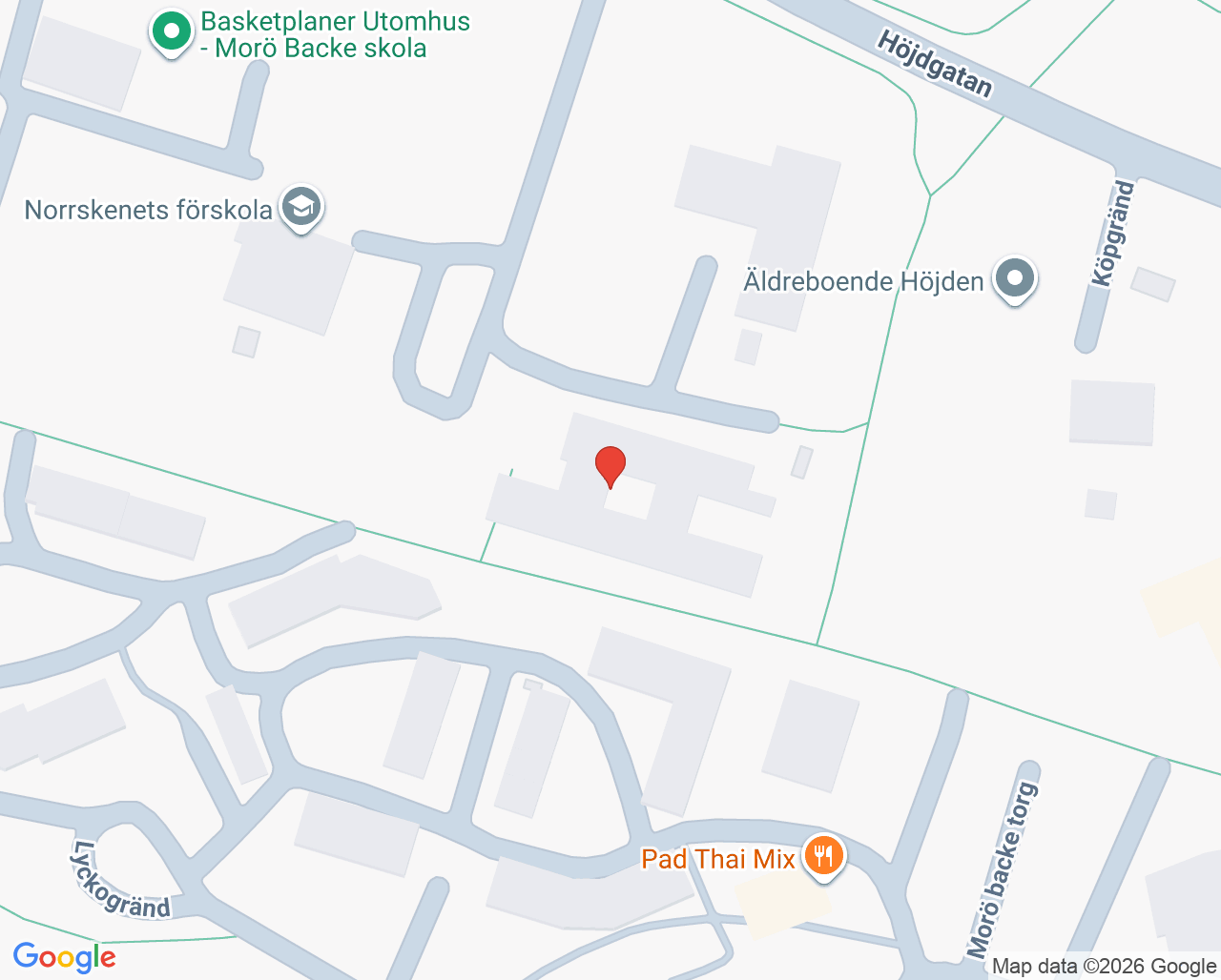 Karta till Morö Backe hälsocentral