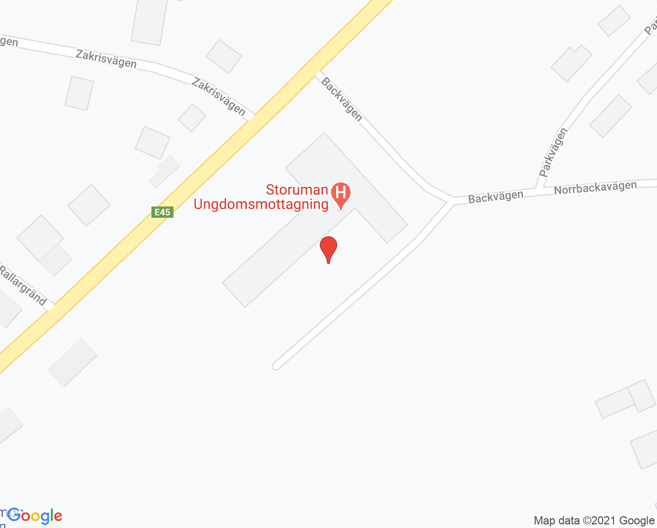 Karta till Ungdomsmottagning Storuman-Tärnaby