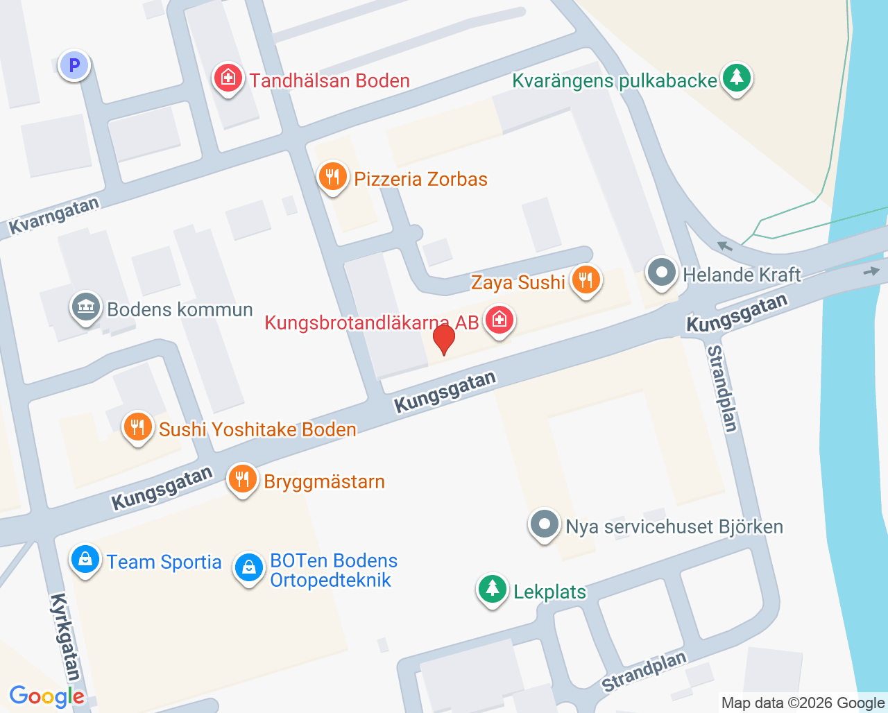 Karta till Tandhälsan Boden