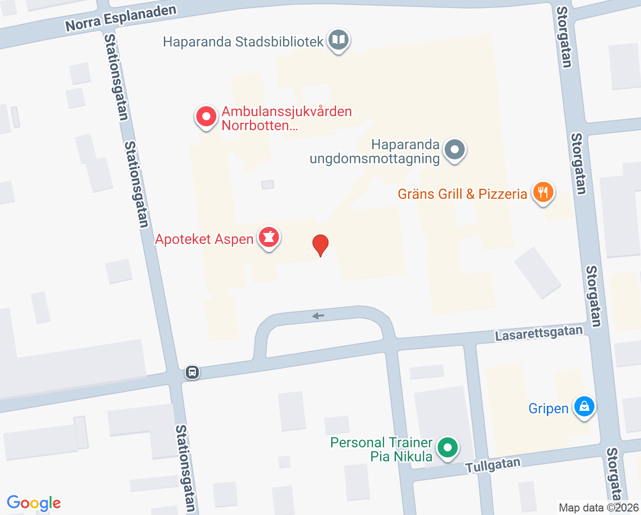 Karta till Cellprovtagning Barnmorskemottagningen Haparanda hc