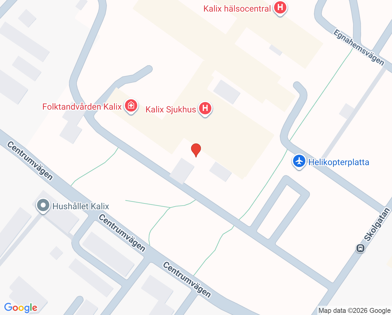 Karta till Akutmottagningen Kalix sjukhus