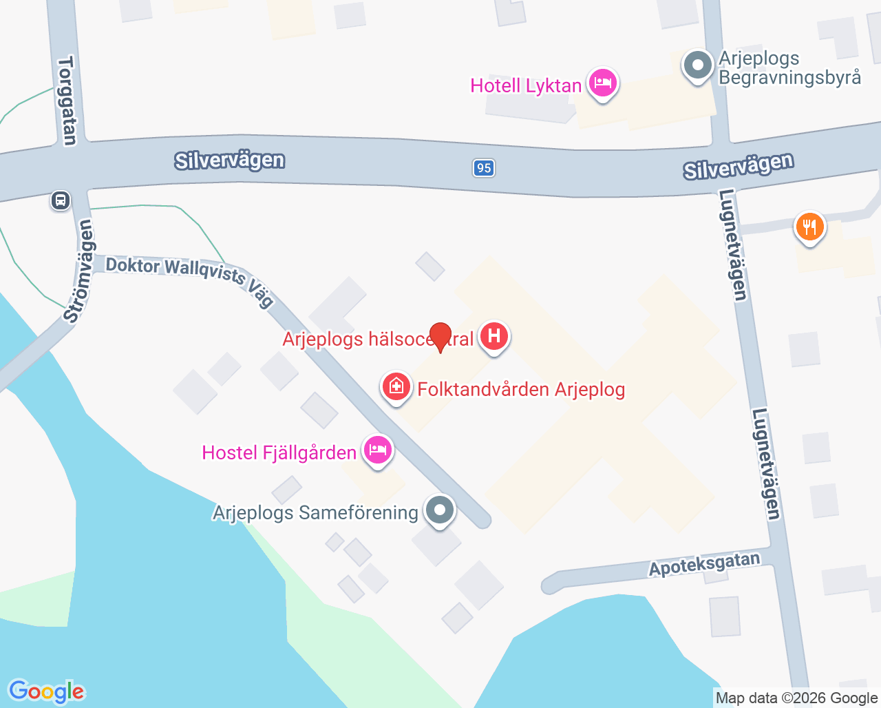 Karta till Folktandvården Arjeplog