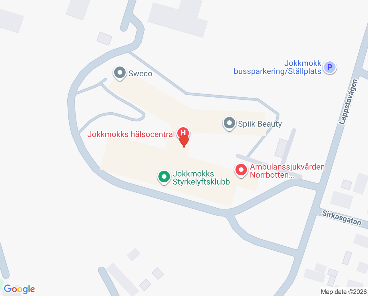 Karta till Folktandvården Jokkmokk, Jokkmokk