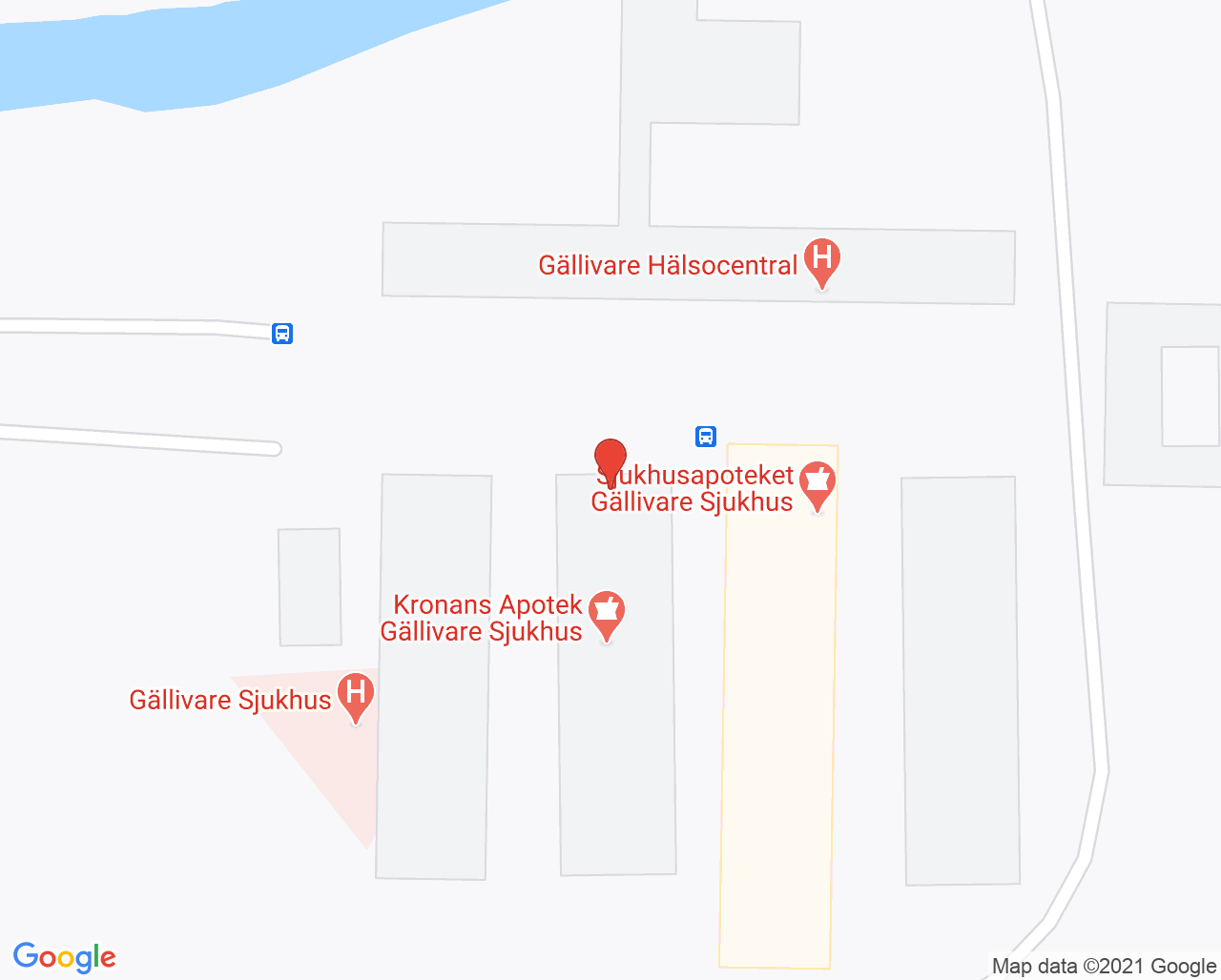 Karta till Öron-Näsa-Halsmottagningen Gällivare sjukhus