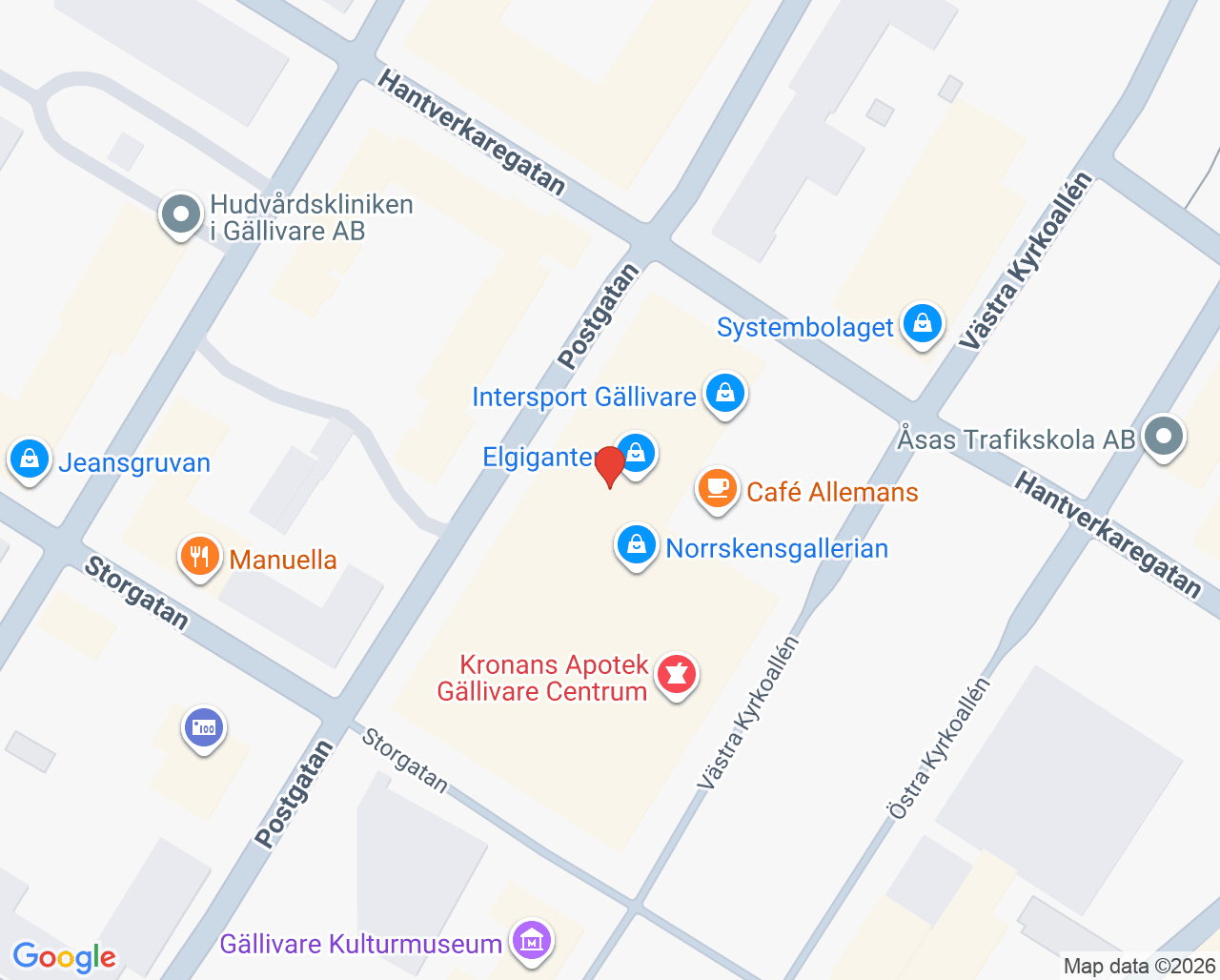 Karta till Synsam Gällivare