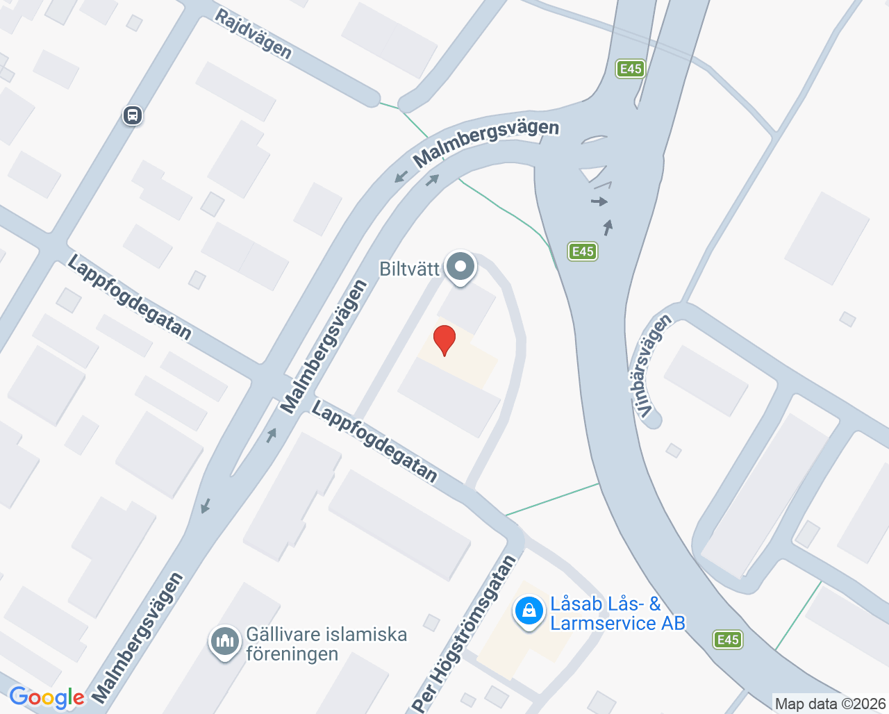 Karta till Specialistmödravården Gällivare sjukhus