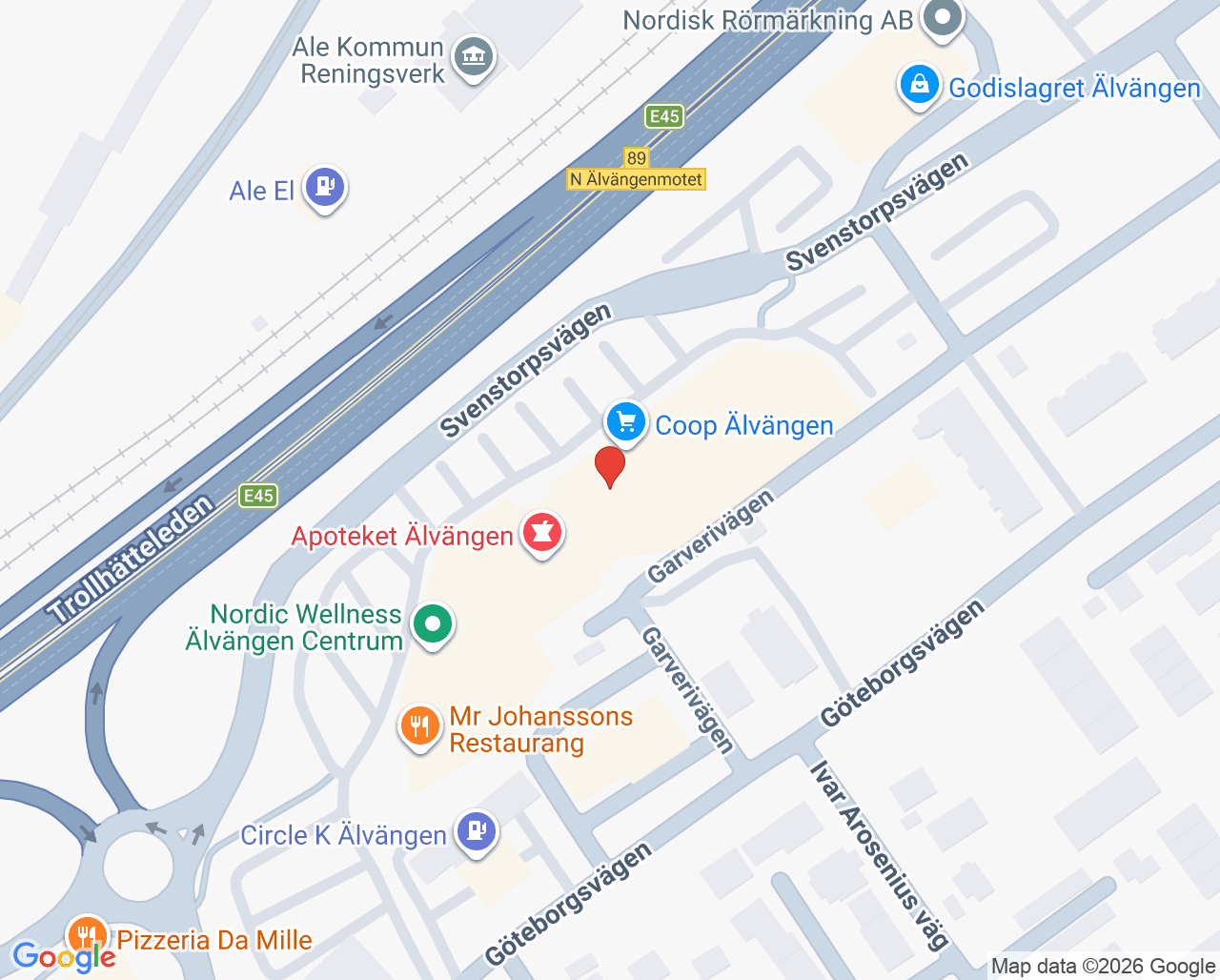 Karta till Ale ungdomsmottagning, Älvängen