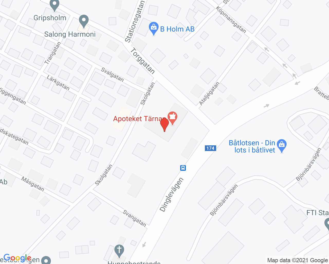 Karta till Närhälsan Kungshamn barnavårdscentral, Hunnebostrand