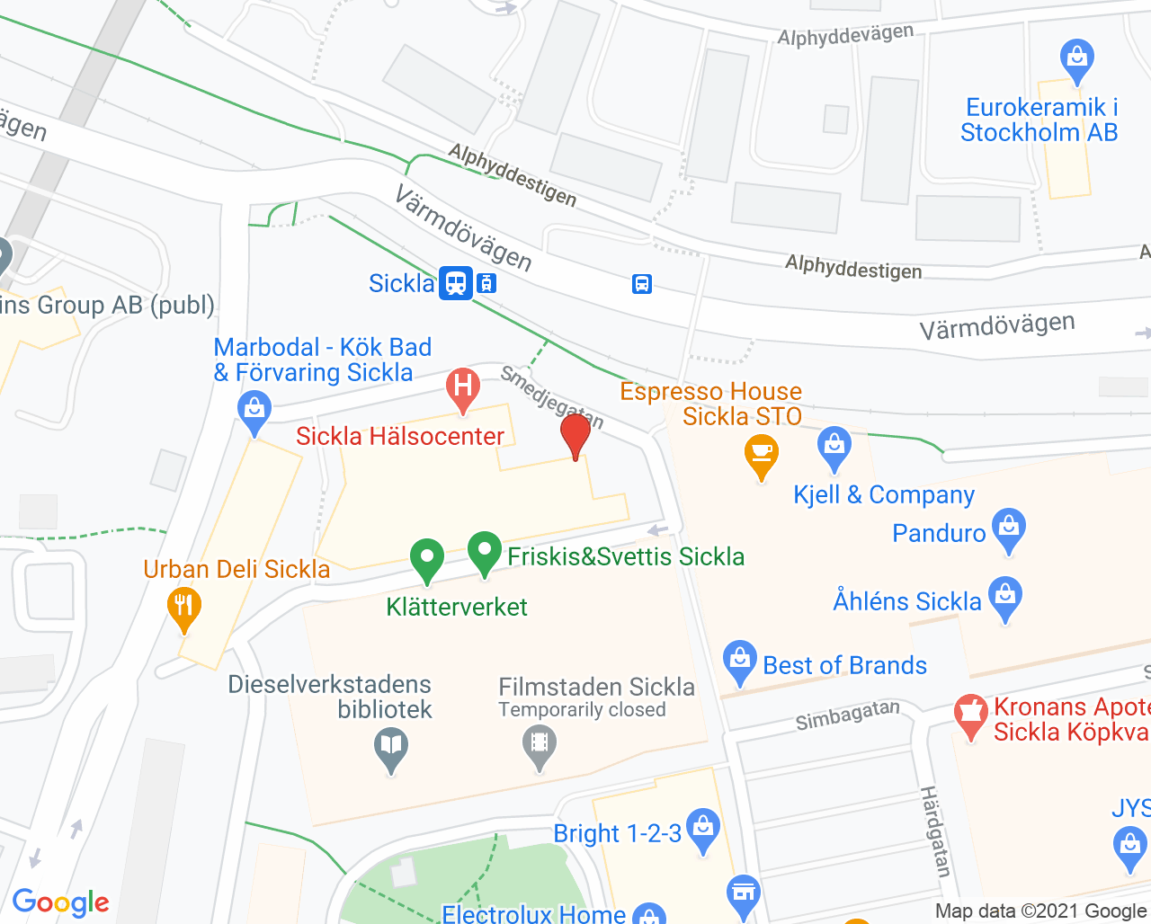 Karta till Arena Motion och Rehab - Karin Josefsson, Nacka