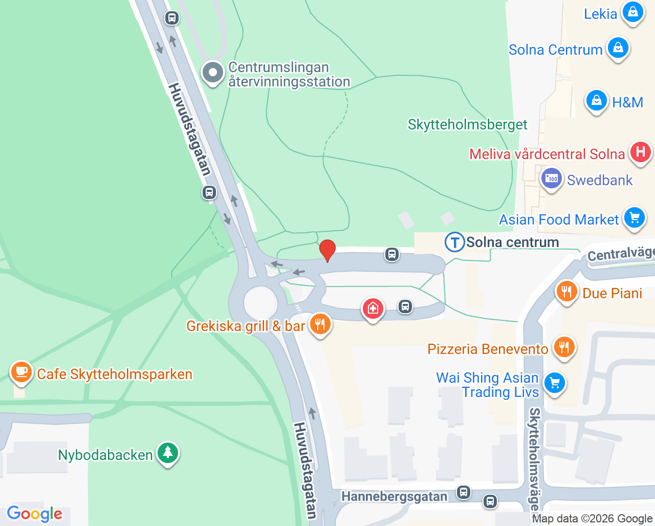Karta till Audika Solna