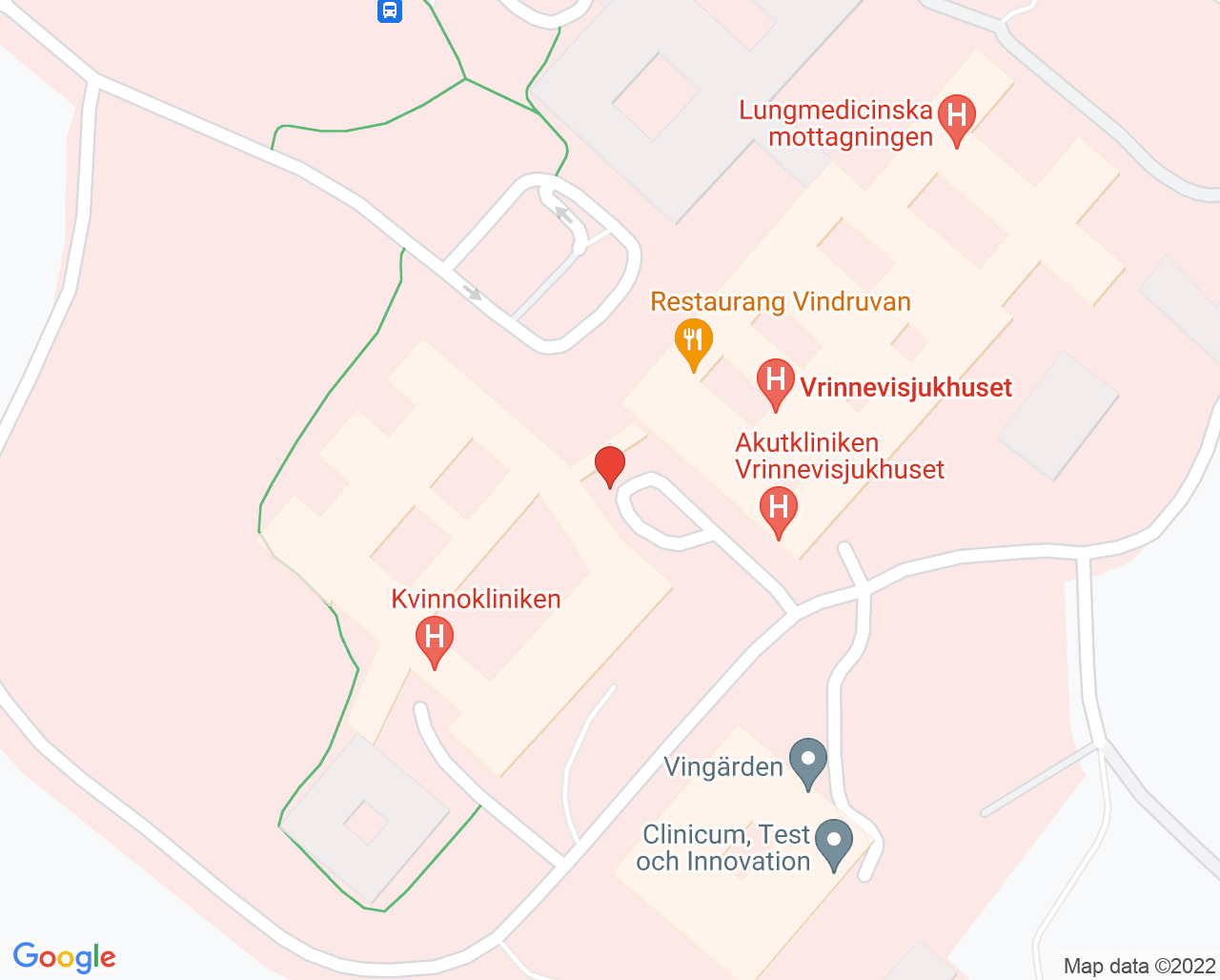 Karta till Neonatalavdelningen, Barn- och ungdomskliniken VIN