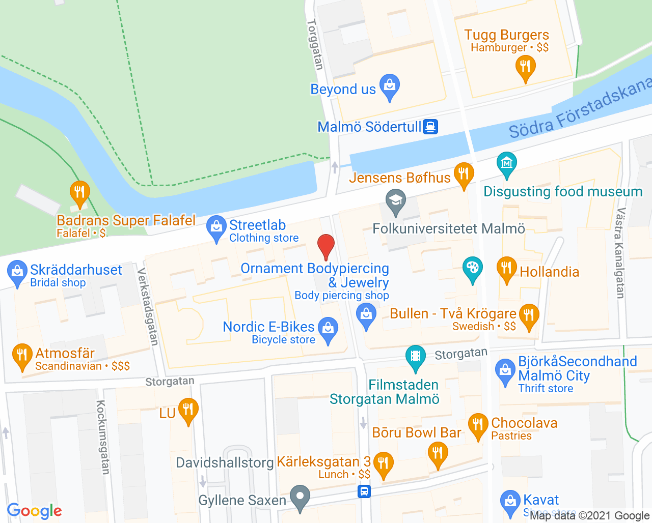 Karta till Psykolog Isadora Wiehe, Malmö