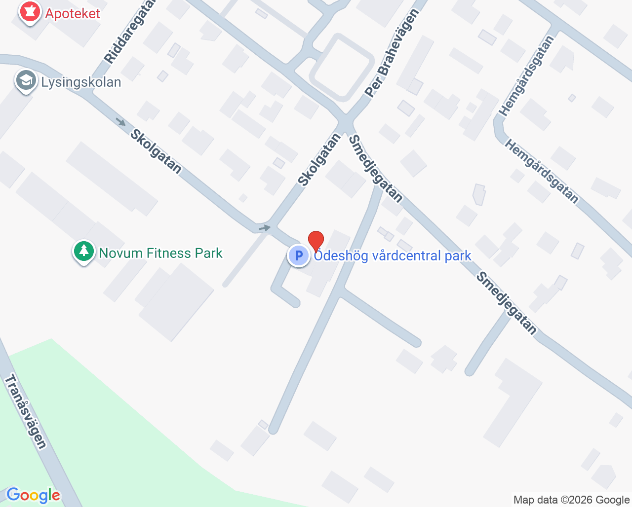 Karta till Vårdcentralen Ödeshög