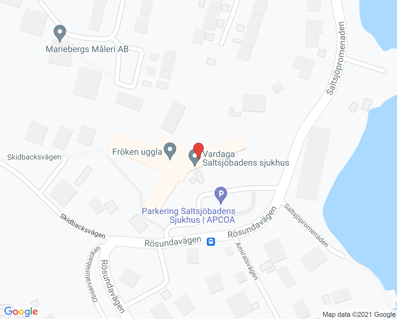 Karta till Capio Rehab Saltsjöbaden