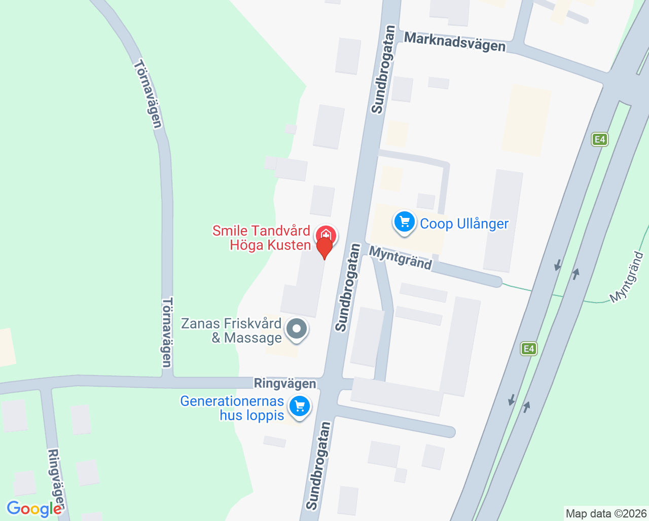 Karta till Smile Höga kusten