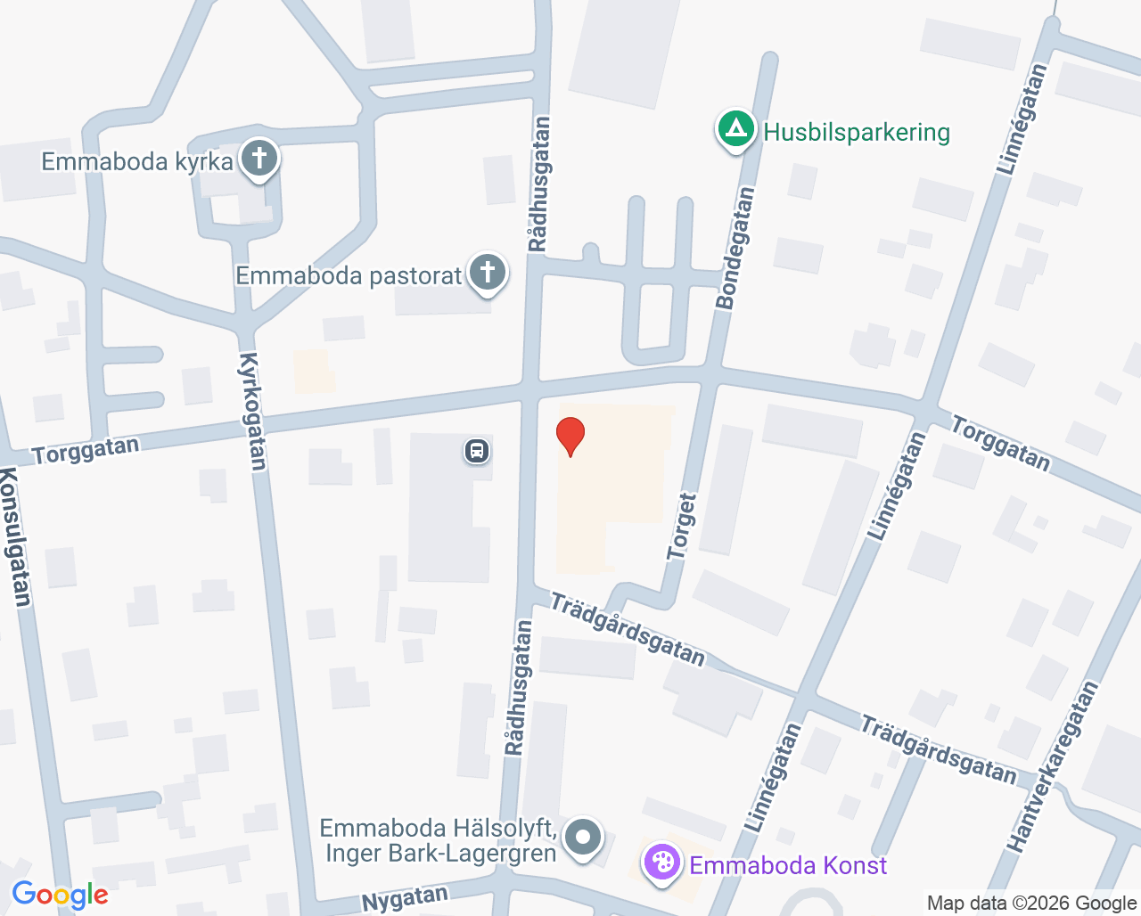 Karta till Psykisk hälsa Emmaboda hälsocentral