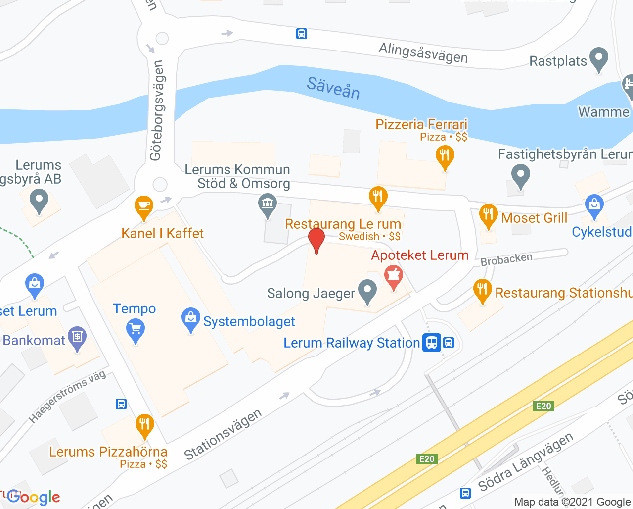 Karta till Lerums Sjukgymnastik Ulrika Nordin, Lerum