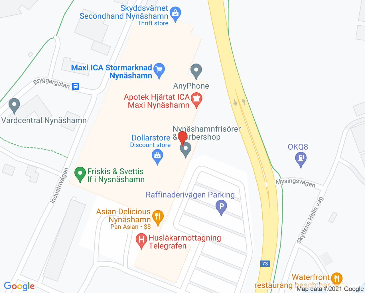 Karta till Synsam Nynäshamn Sjötelegrafen