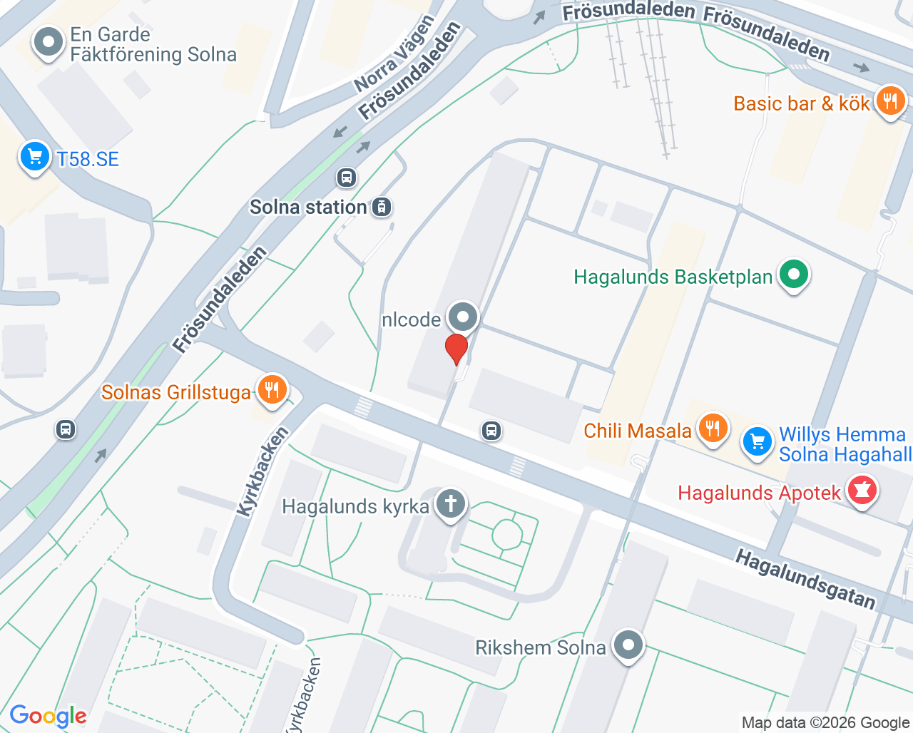 Karta till Hagalund vårdcentral