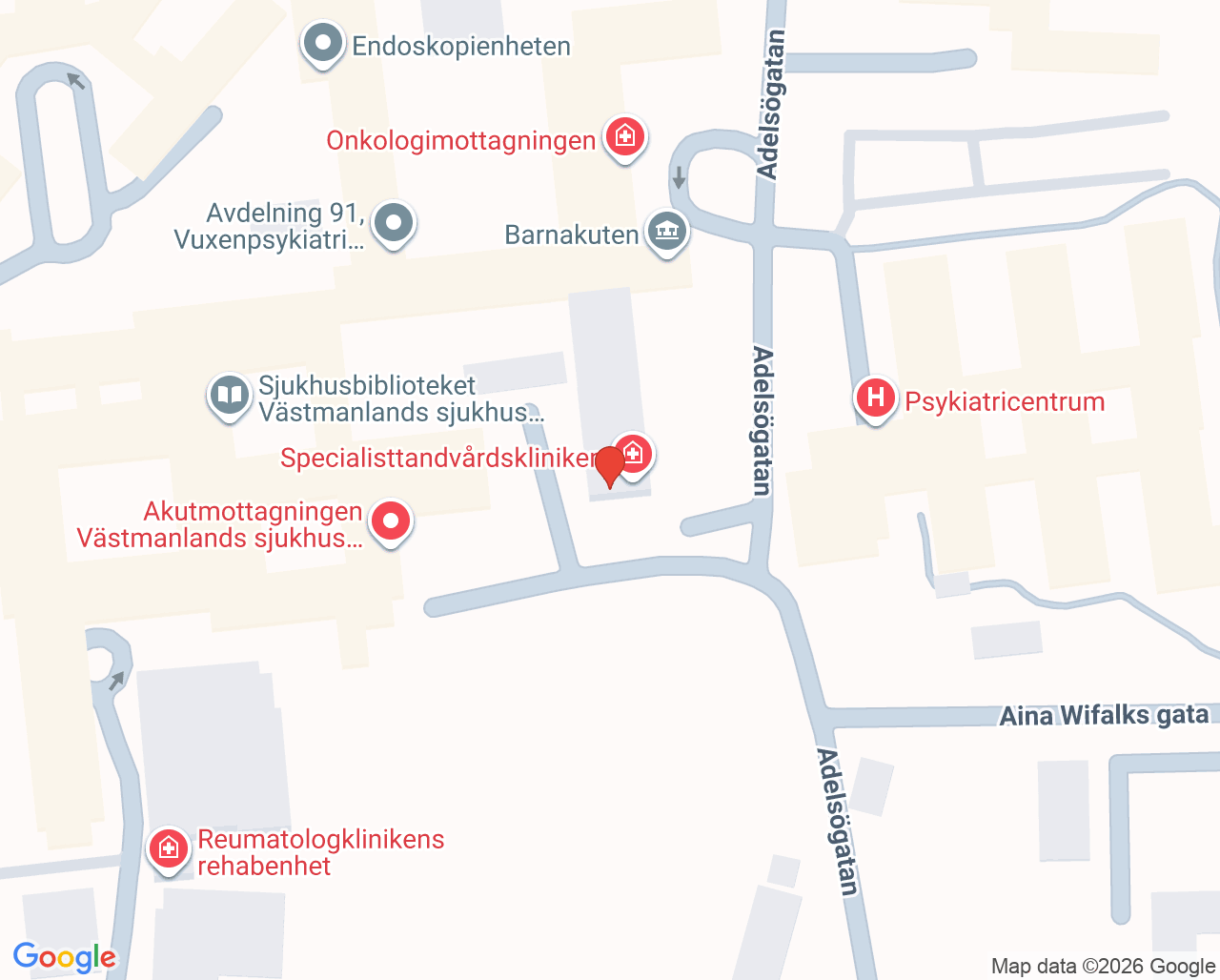 Karta till Avdelning 80, Onkologikliniken