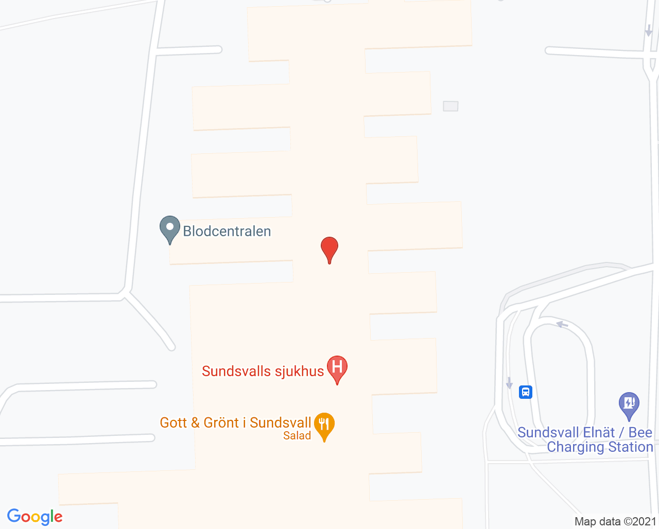 Karta till Sprututbytesmottagning Sundsvall