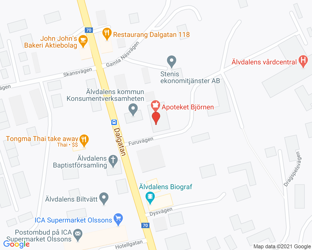 Karta till Folktandvården Älvdalen
