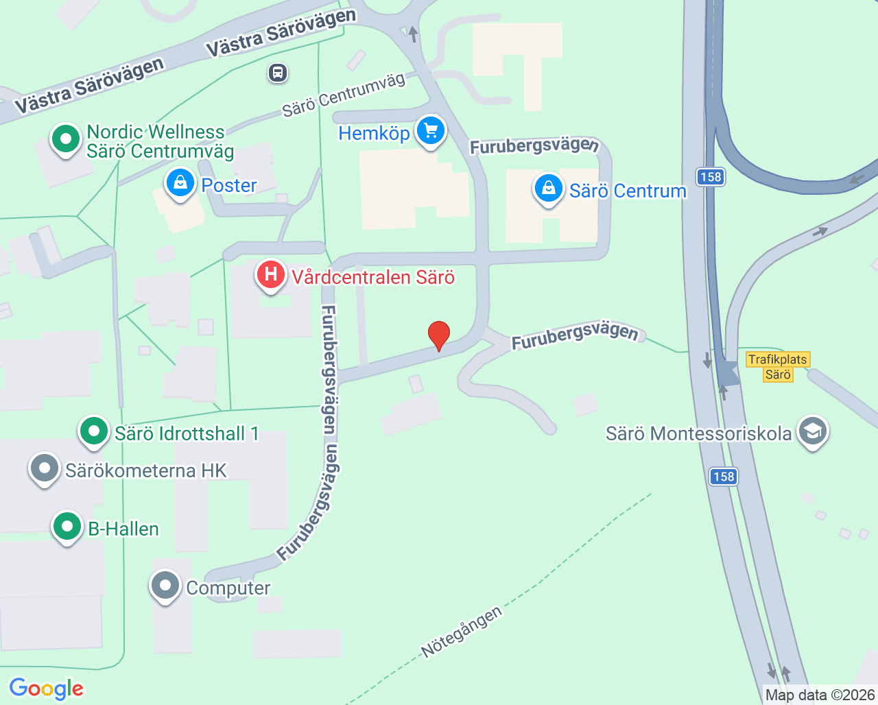 Karta till Kvinnohälsovården Särö