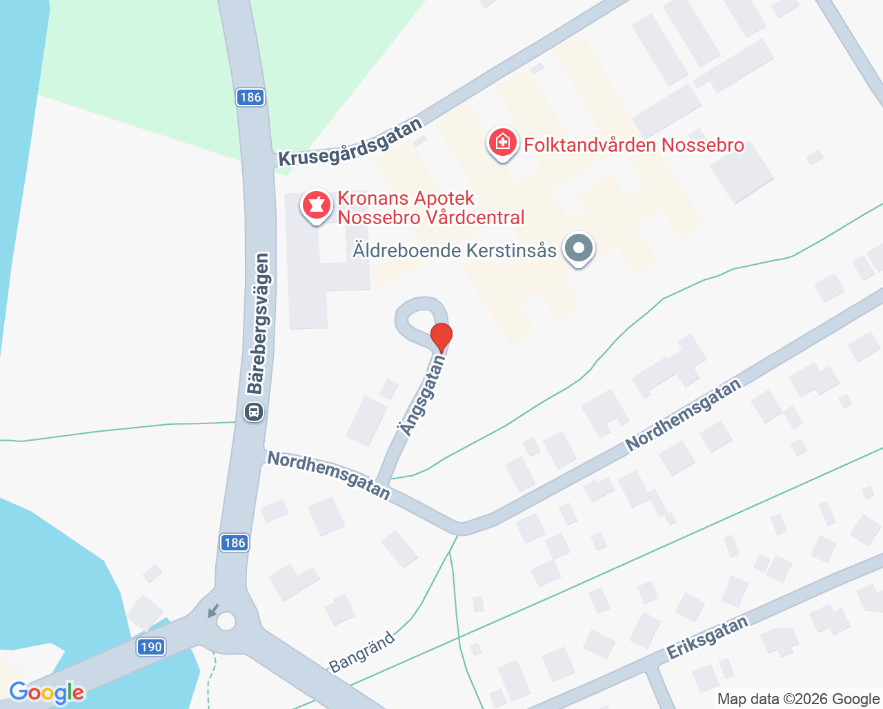 Karta till Närhälsan Nossebro vårdcentral, Nossebro