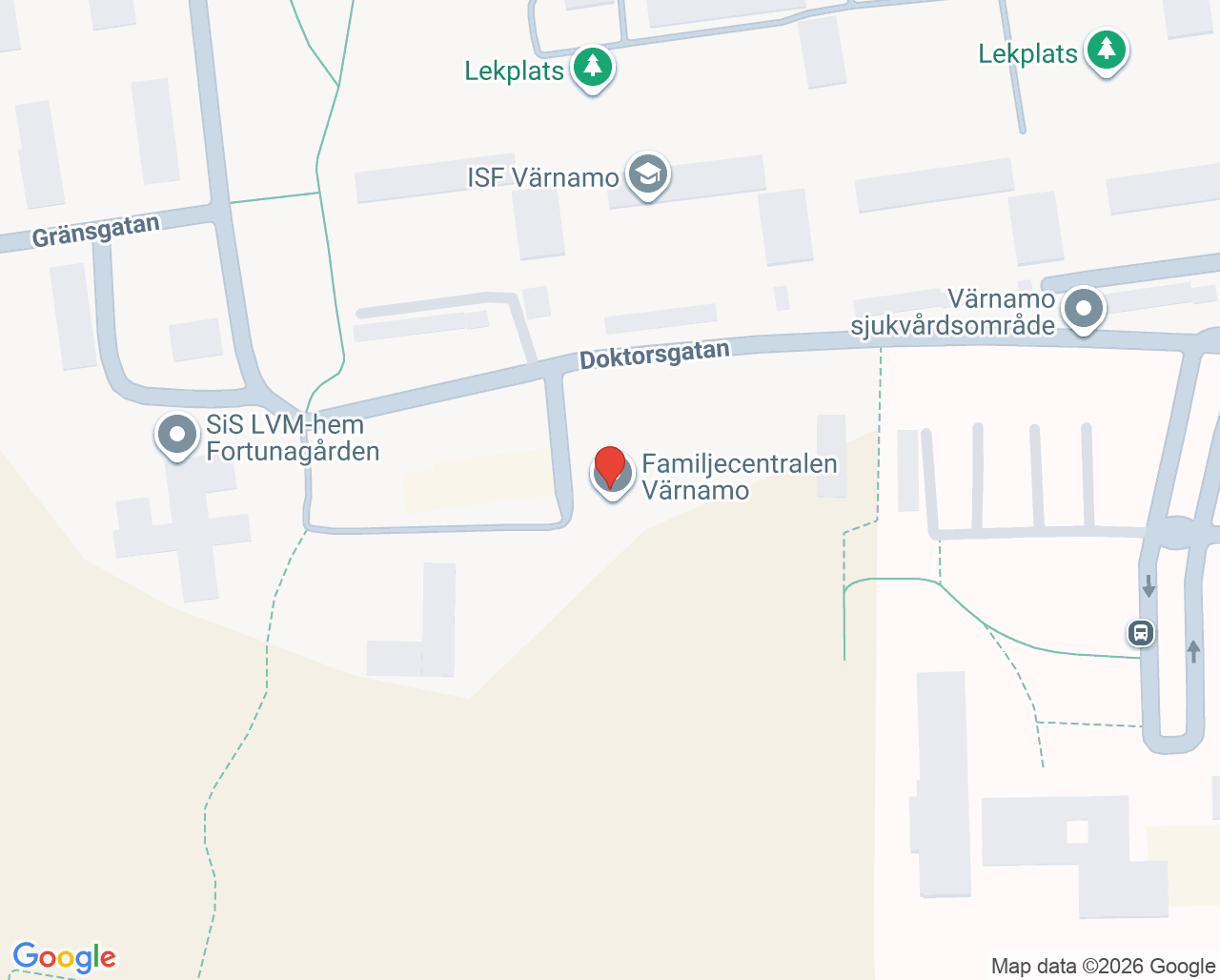 Karta till Barnhälsovårdens Psykologenhet Söder