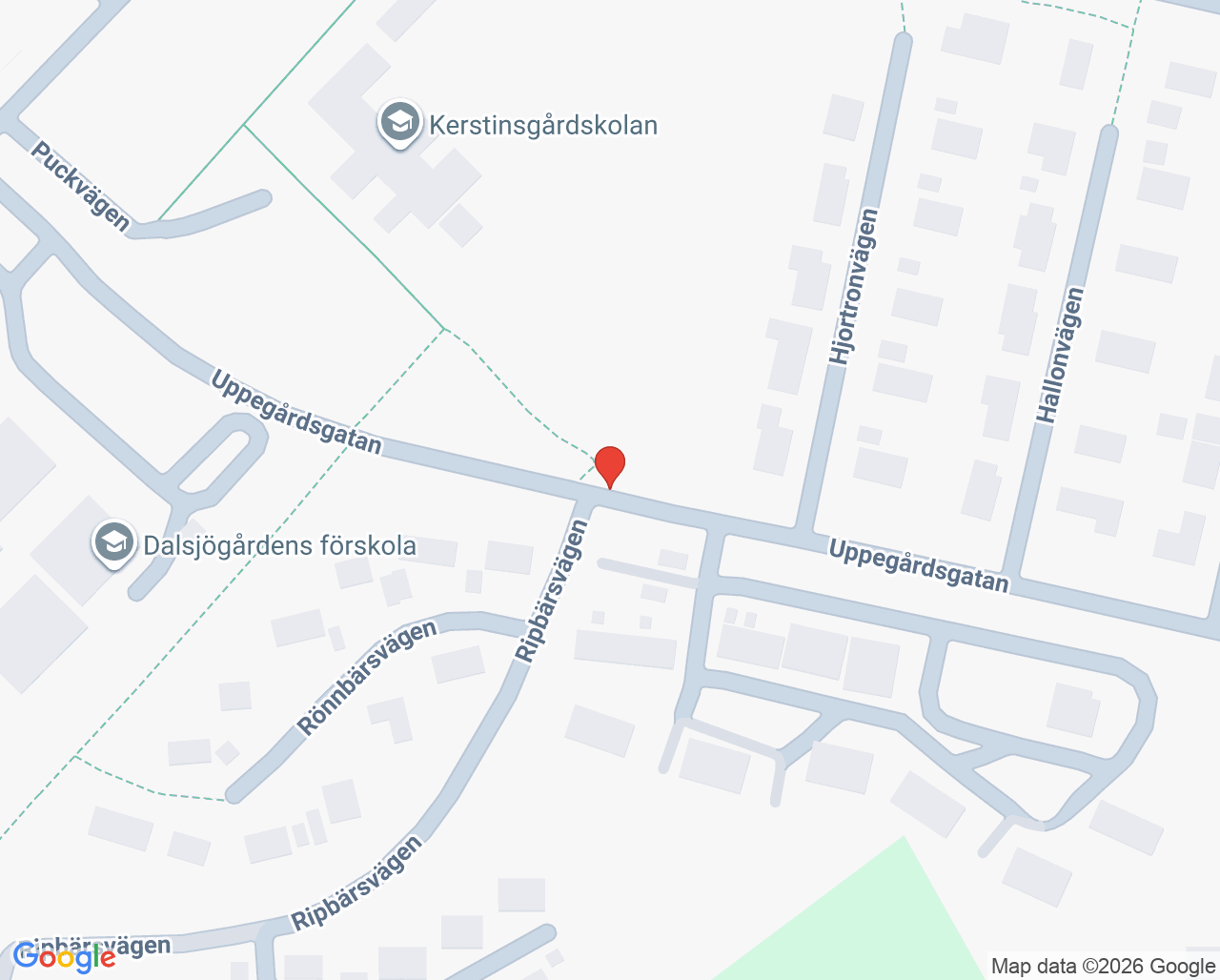 Karta till Närhälsan Dalsjöfors barnavårdscentral, Dalsjöfors
