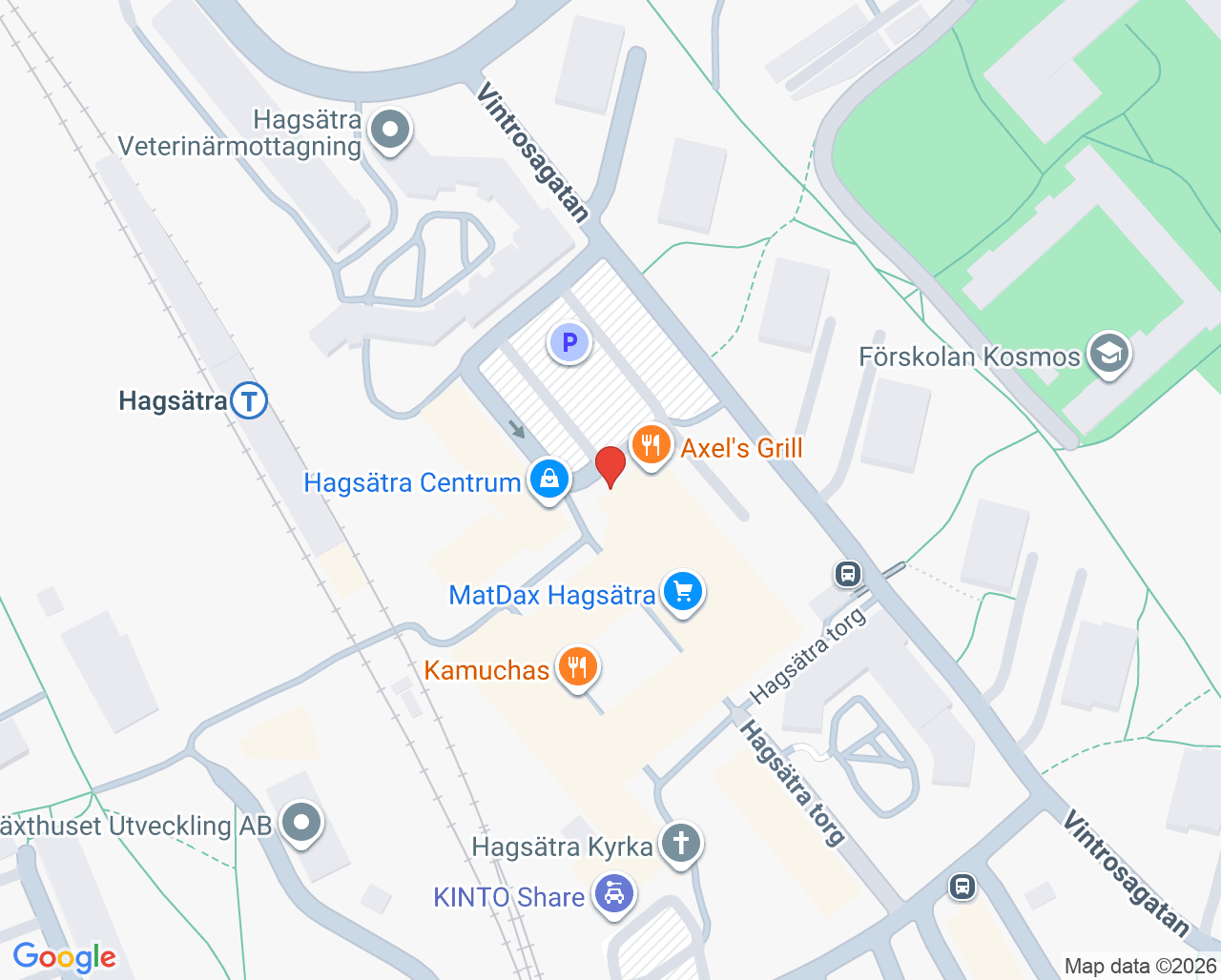 Karta till Neuropsykiatrisk mottagning Hagsätra, Psykiatri Södra Stockholm