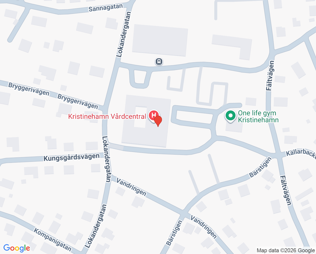 Karta till Fysioterapimottagningen Kristinehamn