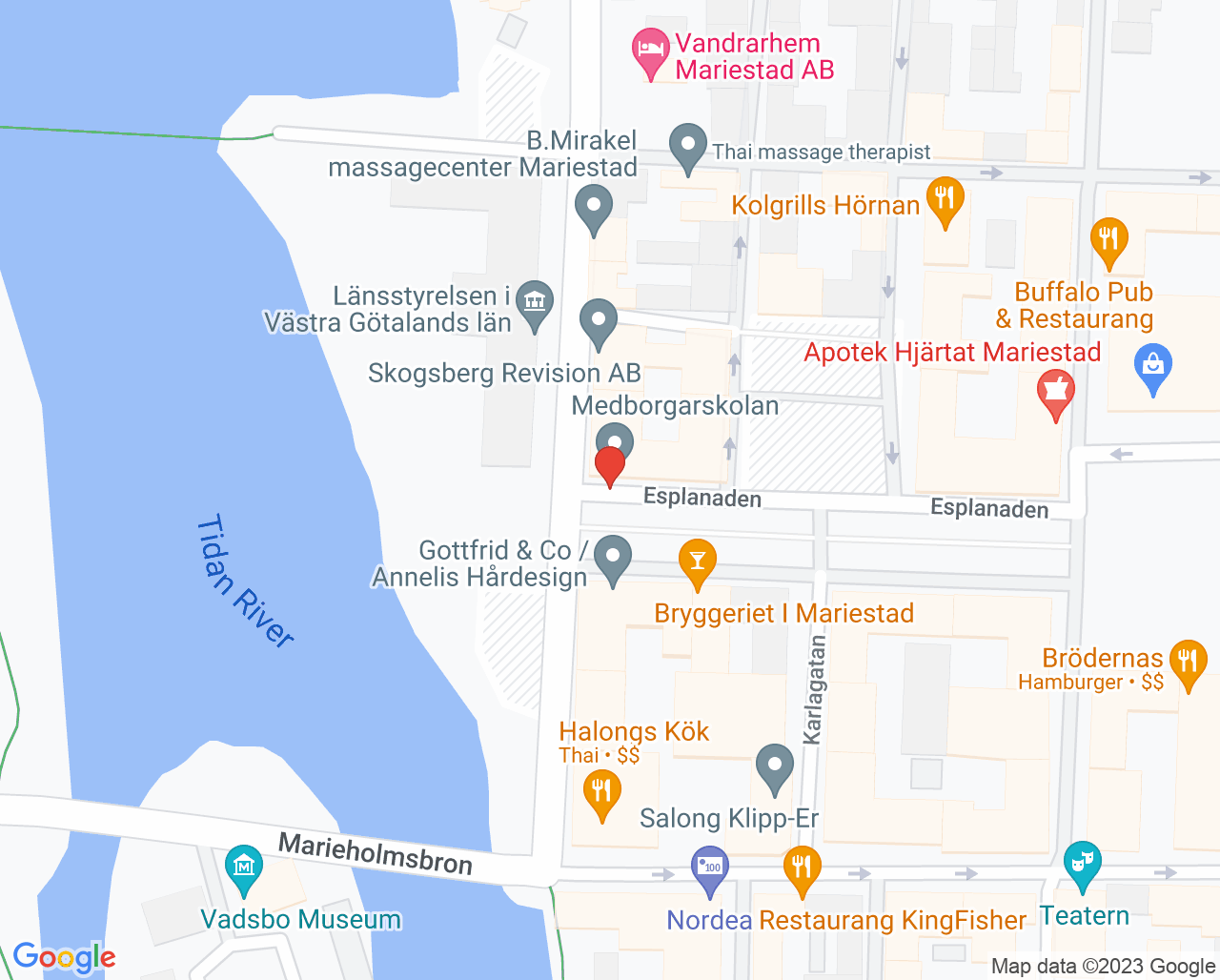 Karta till Mariestad ungdomsmottagning, Mariestad