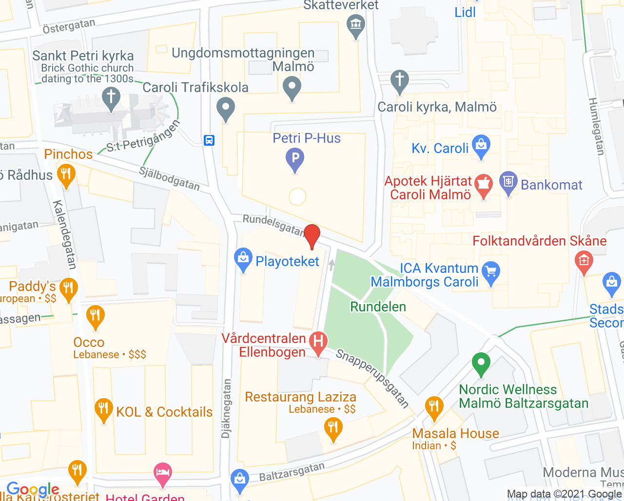 Karta till Audika Malmö