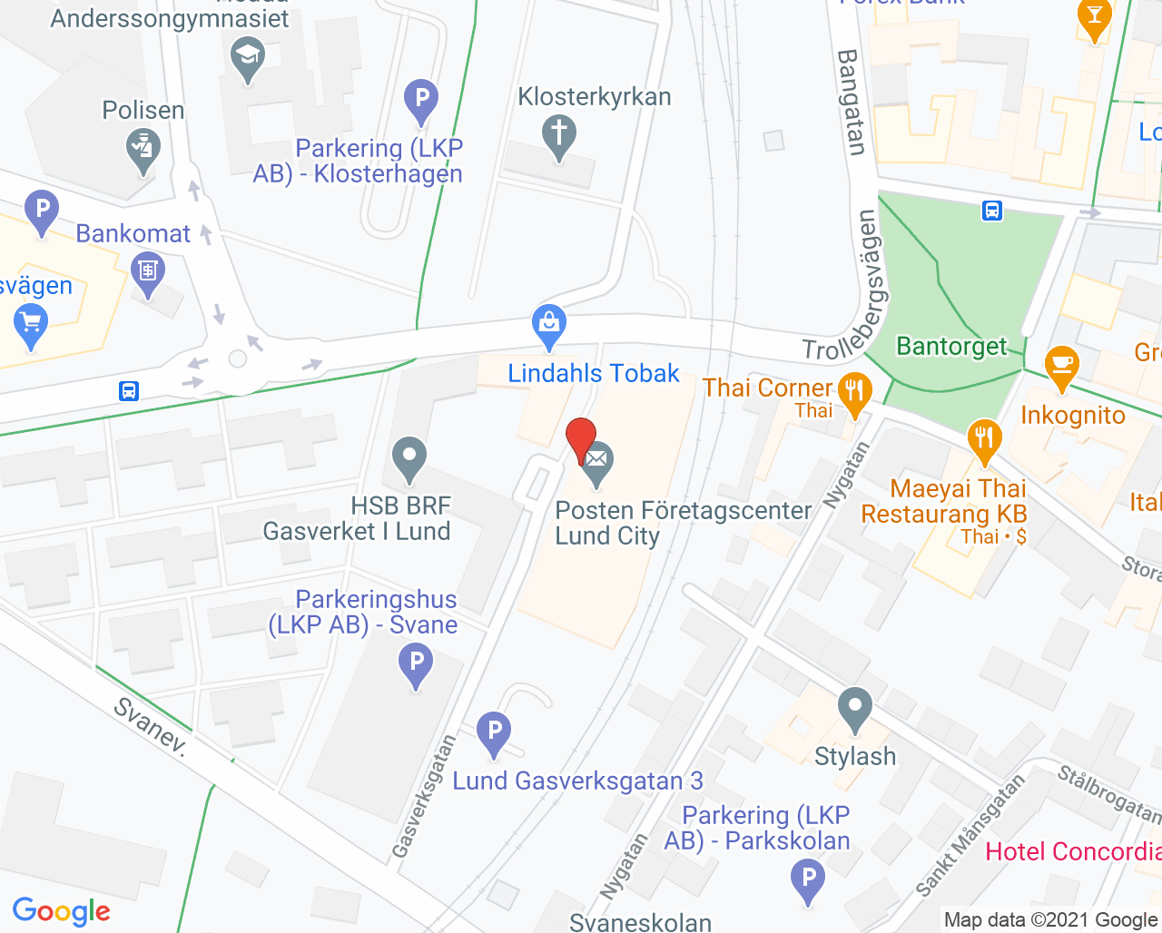 Karta till Audika Lund