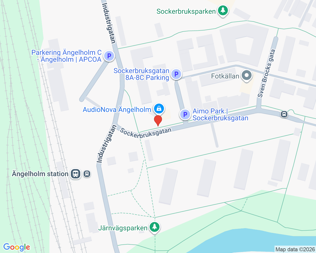 Karta till AudioNova Ängelholm