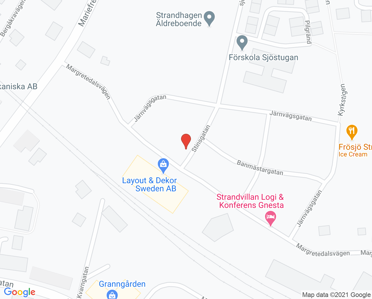 Karta till Kuratorsteamet Vårdcentralen Frösjön Gnesta, Gnesta