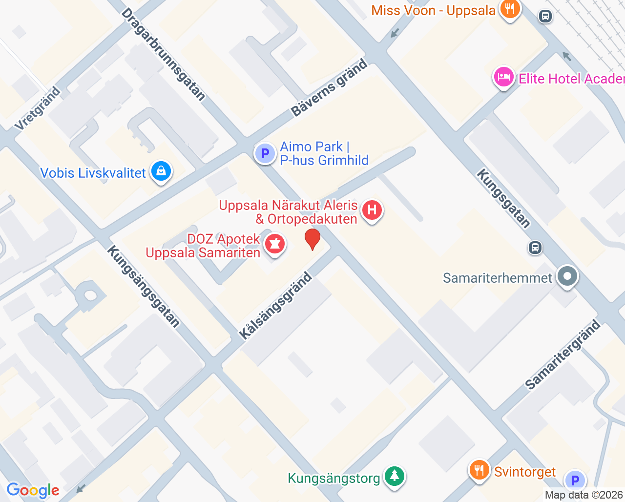 Karta till Audika Uppsala