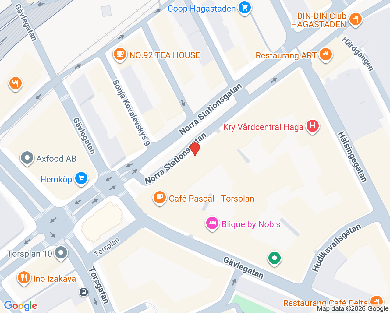 Karta till Smile Stockholm Hagastaden