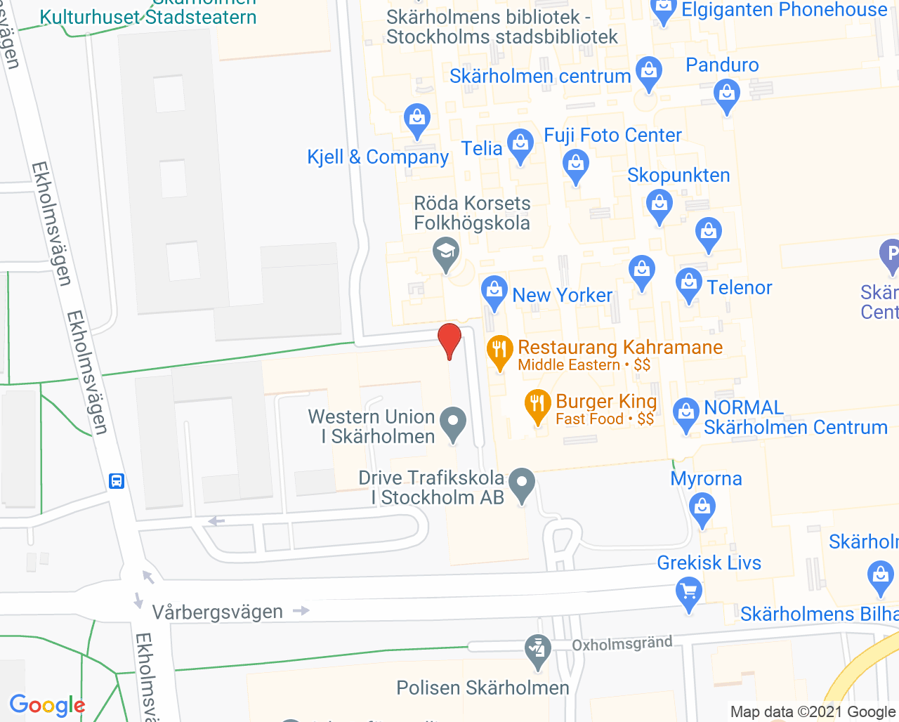 Karta till Audika Skärholmen