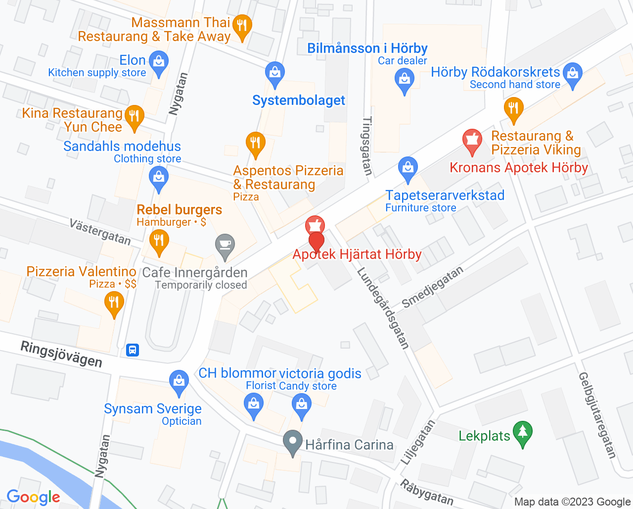 Karta till Oris Dental Hörby