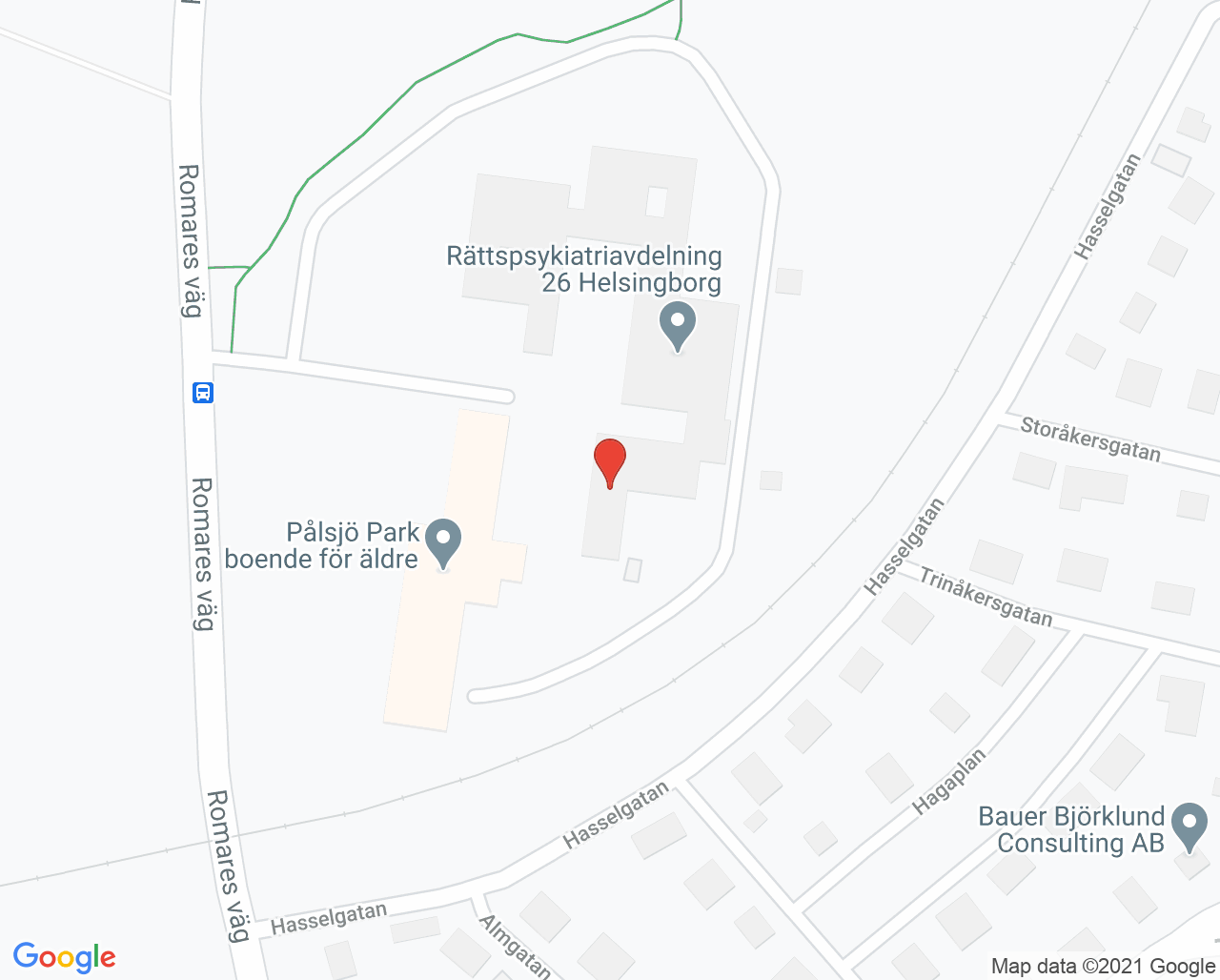 Karta till Rättspsykiatrimottagning Helsingborg
