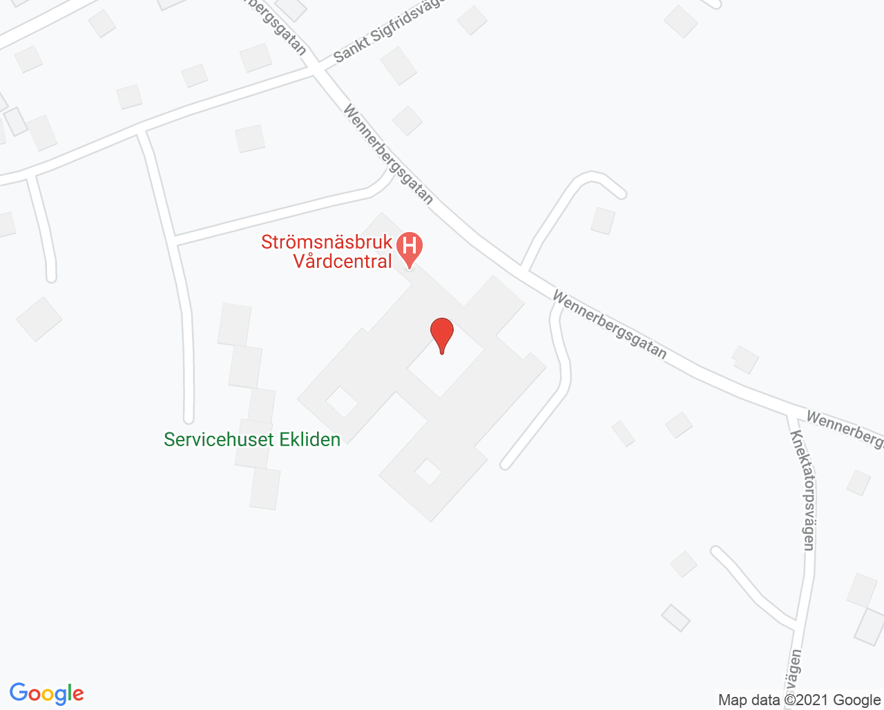 Karta till Strömsnäsbruk primärvårdsrehab, Strömsnäsbruk