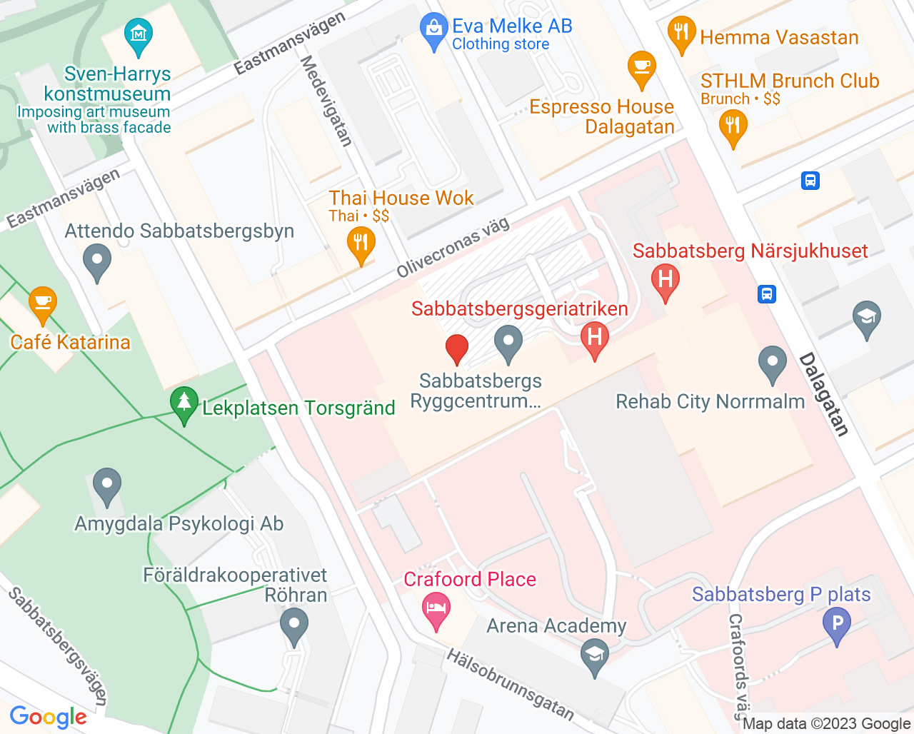 Karta till Aleris Närsjukvård AB